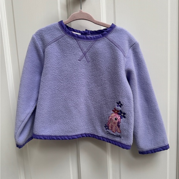 My Little Pony 3T Girls Purple Fleece Crewneck Sweatshirt with Unicorn & Flower - Picture 1 of 6